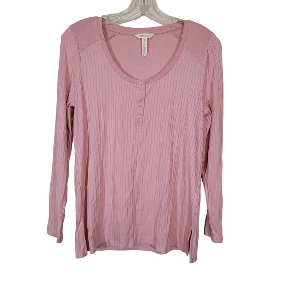 Matilda Jane Women's Ryanne Ribbed 1/4 Button Shirt Side Slits Pink Size Small - Picture 1 of 6
